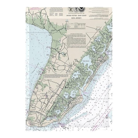 Betsy Drake FL396 12.5 X 18 In. Cape May Peninsula; NJ Nautical Map Flag